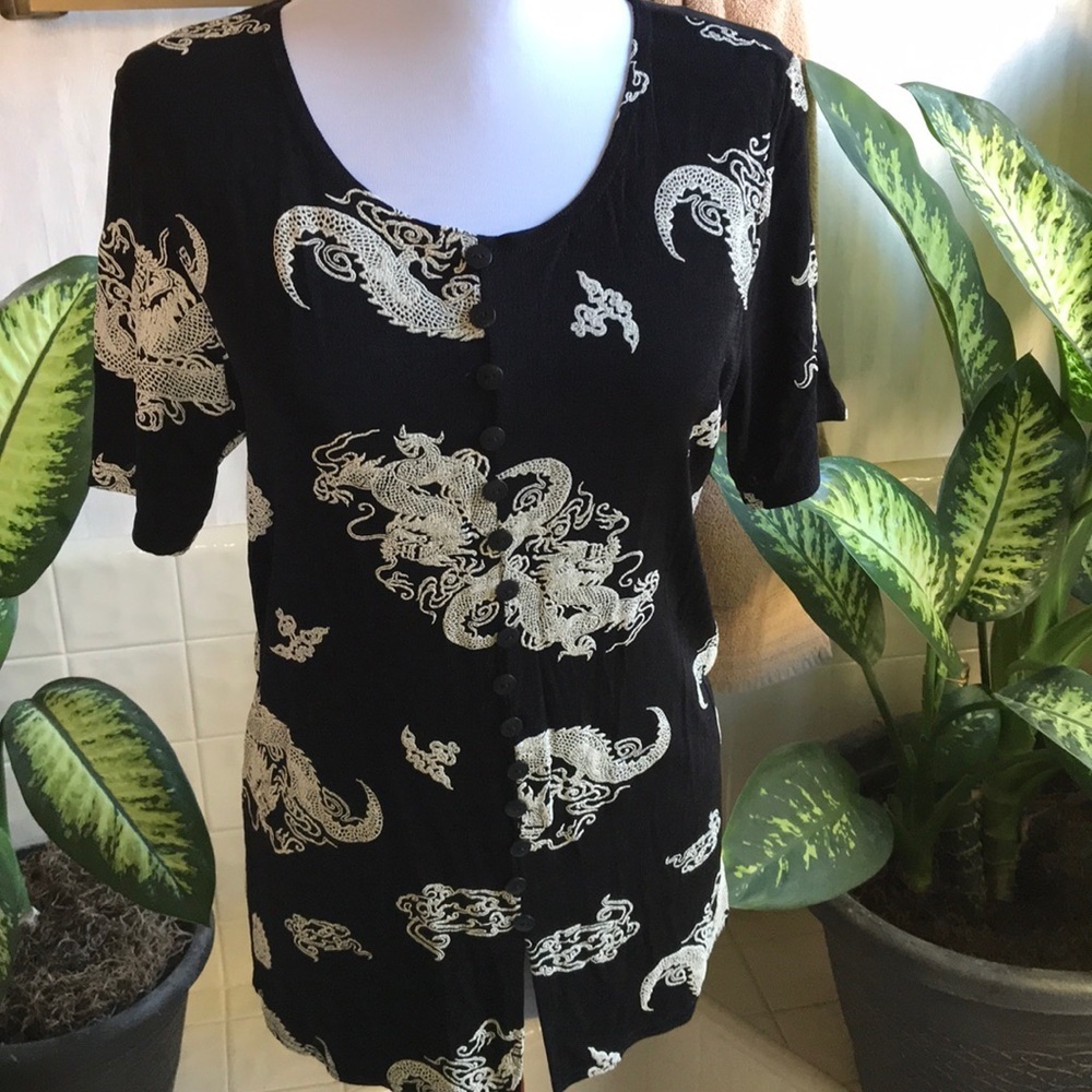 Stunning Asian print top